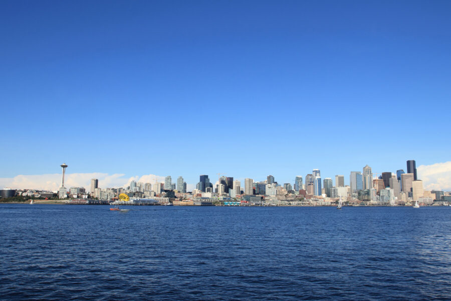 Seattle skyline from Argosy Cruises harbour tour.