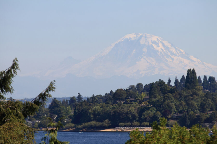 The view of Mt. Rainier from Colman Park