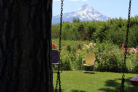 The gardens at Draper Girls Country Farm - getting close to Mt. Hood now!