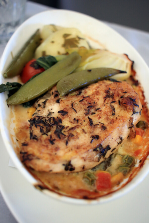 Buttered Charlotte new potatoes, fricassée of summer vegetables