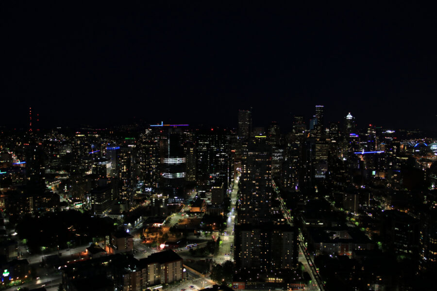 Night-time views from the Space Needle.