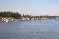 Float Houses on the Columbia River and Mt. Hood.