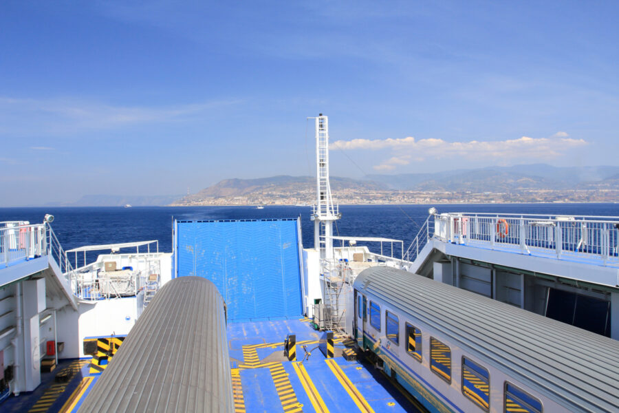 Trains on a boat