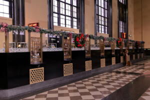Ticket counter.