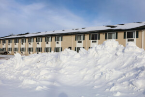 Cleared snow at the motel